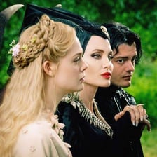 Angelina Jolie in costume as Maleficent.