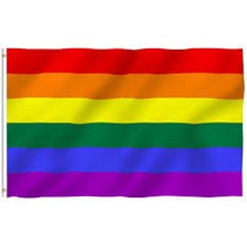 A rainbow Pride flag representing the LGBT community.