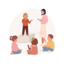 An illustration of an informal leader directing a group