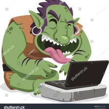 An illustration representing a disruptive online commenter.