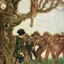 An illustration of the brutish Yahoos from Gulliver’s Travels