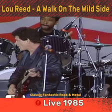 Musician Lou Reed performing or appearing in a concert setting.