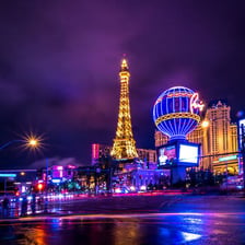 The Las Vegas skyline illuminated at night