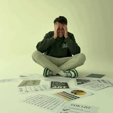 A person making another attempt at a task