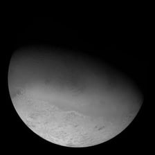 An image or illustration of Triton, Neptune’s largest moon