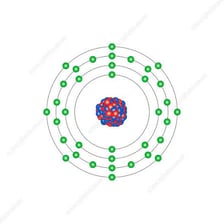 Educational illustration representing krypton as a noble gas