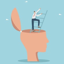 An illustration representing someone moving beyond a difficult experience