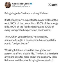 A person carefully managing a small budget and unpaid bills