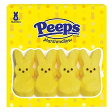 Colorful marshmallow Peeps arranged as Easter treats