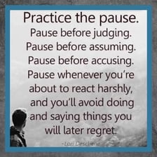A person hesitating while considering how to respond.
