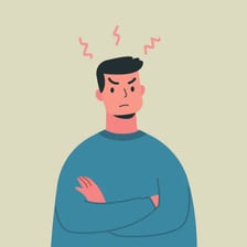 An illustration of a person visibly expressing intense anger