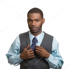 Timid person with reserved body language
