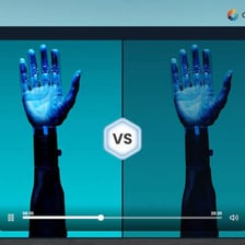 A comparison showing the sharper detail of a high-definition television image.