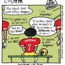 An editorial cartoon using humor to criticize a public issue.