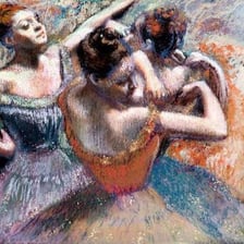 An Edgar Degas pastel depicting ballerinas