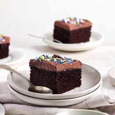 A slice of cake served on a plate