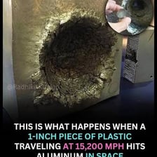 A visibly badly damaged object