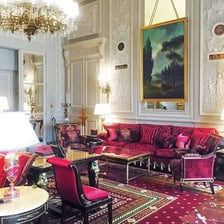A luxurious, ritzy hotel interior