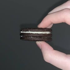 Oreo cookie showing chocolate wafers and cream filling