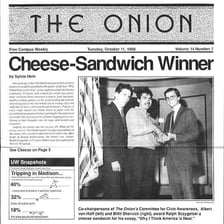 A parody newspaper page presented as satirical journalism