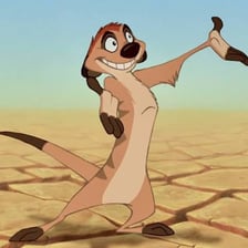 Timon, the meerkat character from Disney’s “The Lion King.”