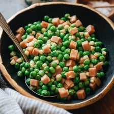 Green peas mixed into a vegetable stir-fry