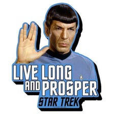 Mr. Spock making the Vulcan salute in Star Trek