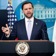 A vice president speaking at a White House podium.