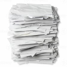 A stack of paper sheets set aside in a pile