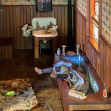A detective investigating a mysterious death scene.