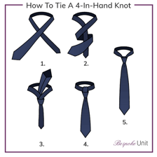 Illustrated steps for tying a necktie