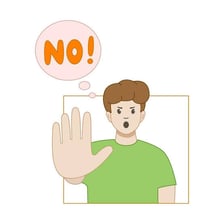 An illustration of a person clearly saying no