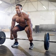 A physically fit person exercising