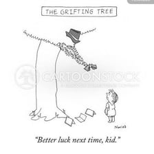 An illustration of a con artist misleading another person.