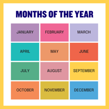 A calendar displaying the months of a full year.