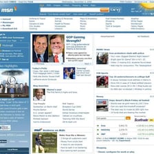 The MSN web portal displayed on a computer screen