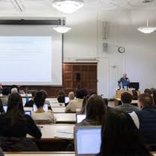 A university classroom scene representing the study of political science