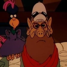 The ALF television character, a furry alien from Melmac.