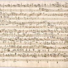 A handwritten musical score representing a composer’s work.