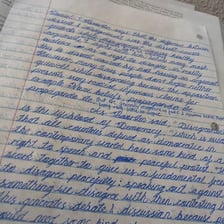 A draft essay associated with a college application