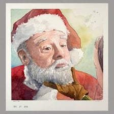 A depiction of Kris Kringle, or Santa Claus.
