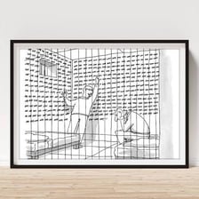 Two people sharing a prison cell.