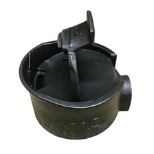 Close-up of a lid fitted onto a travel mug