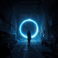An object emitting a bright glow against a dark background.