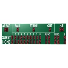 A baseball scoreboard showing a game continuing into the tenth inning.