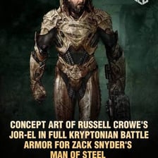 Russell Crowe portraying Jor-El in Man of Steel
