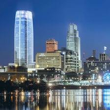The Omaha skyline viewed from across the river