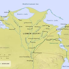 A map showing the biblical region of Goshen in ancient Egypt