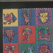 Perforated blotter paper associated with LSD.