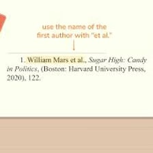 A bibliography entry showing an author’s name followed by “et al.”